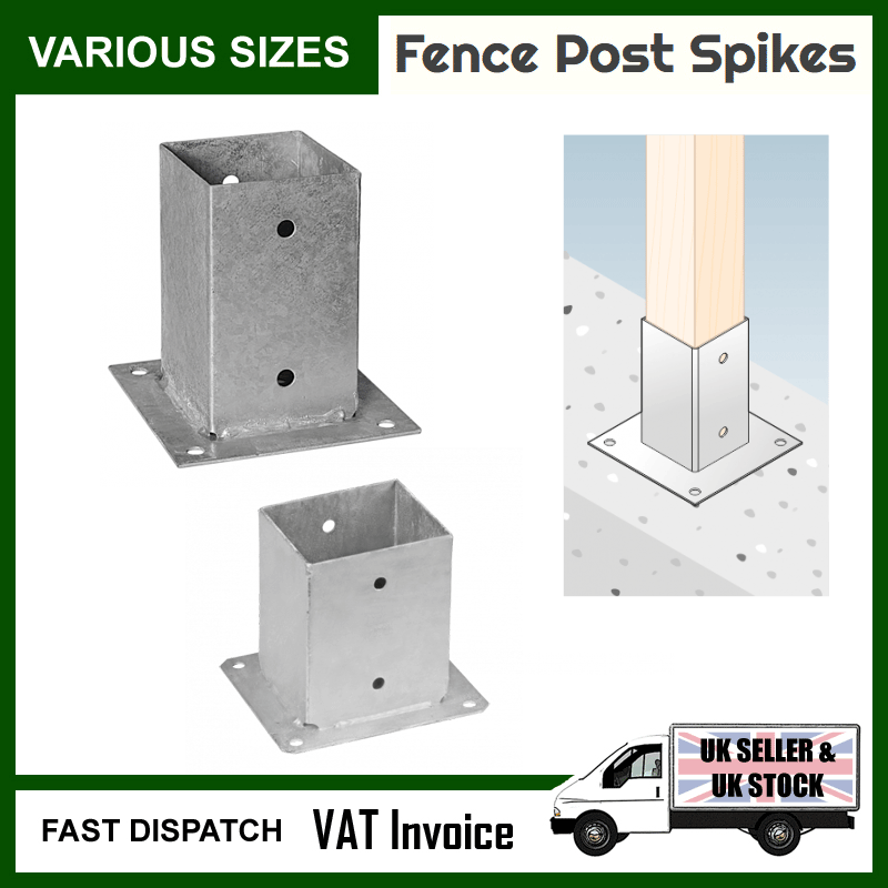Fence Post Bolt Down Anchors Support – Galvanised